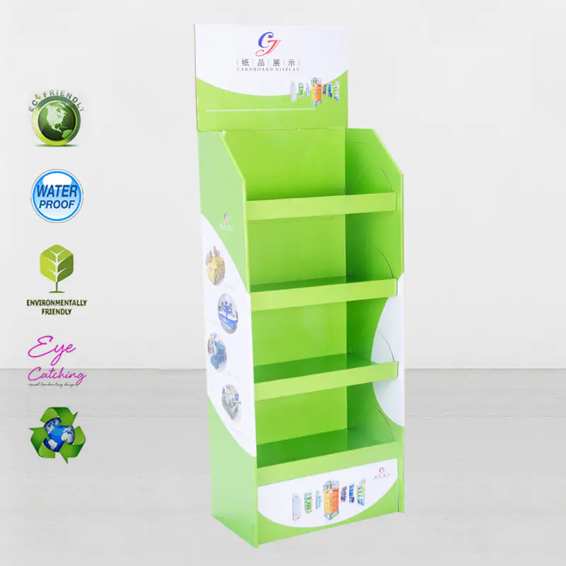 Foldable Corrugated Kraft Paper Display Stand For Toothpaste Promotion At Shopping Mall