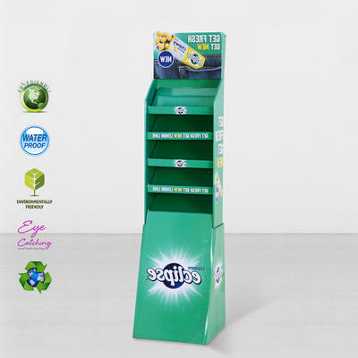 StairGlossy UV Printing  Step Corrugated Cardboard Product Stands