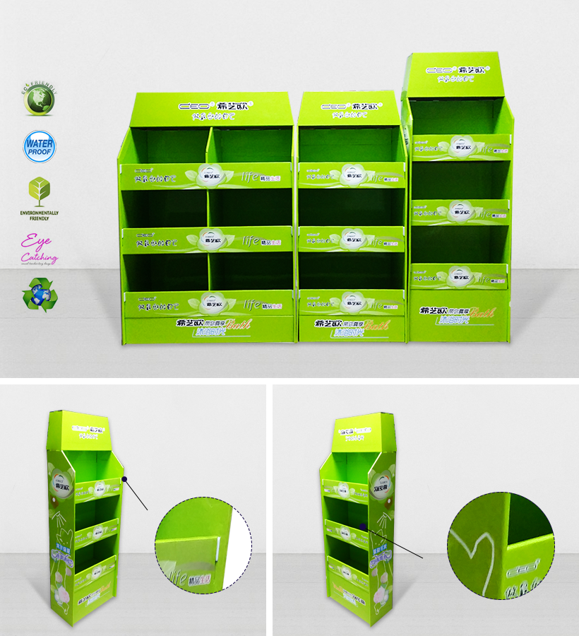 cardboard merchandising displays for chain store CAI YI JIE