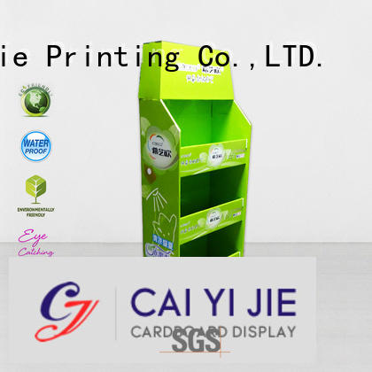 plastic pos advertising cardboard pallet display CAI YI JIE