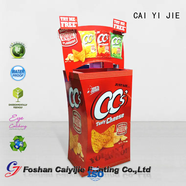 merchandising standing dumpbin cardboard CAI YI JIE Brand
