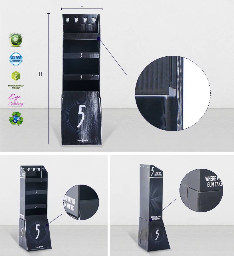 Stair Step Cardboard Display Stands For Marketing Sale