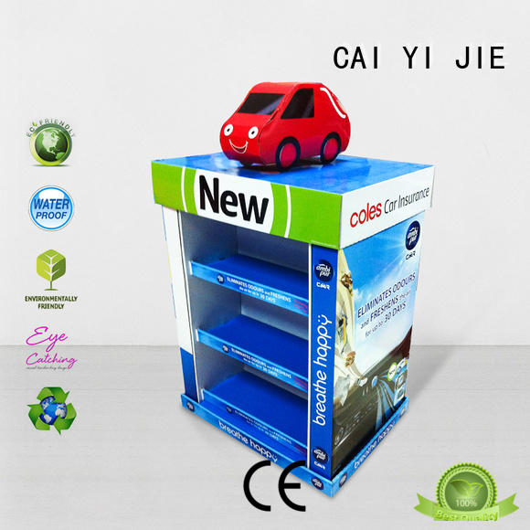 CAI YI JIE cardboard pallet display racks square carton install