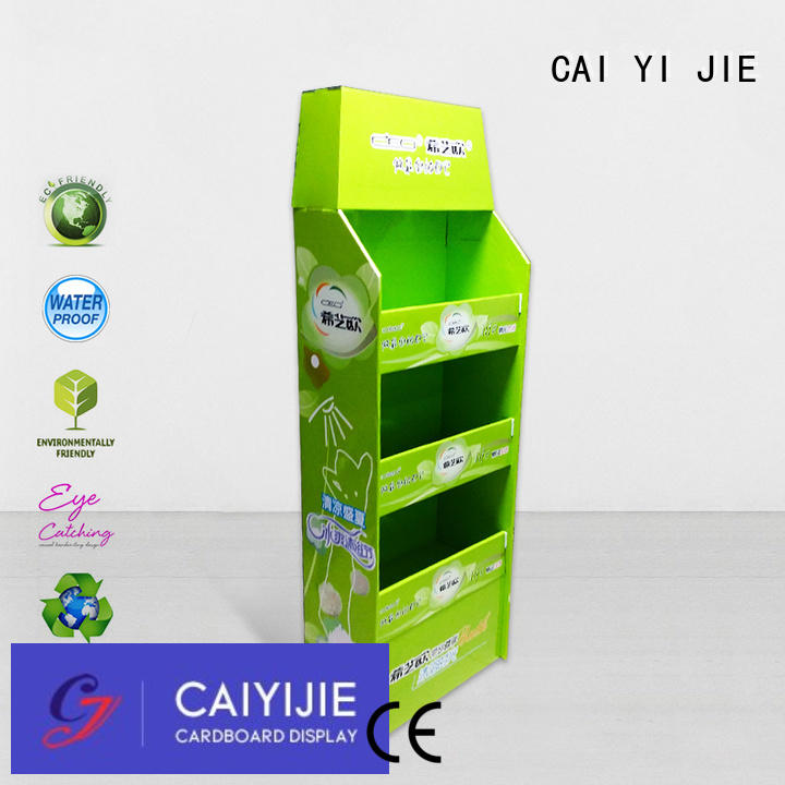 square advertising racks corrugated cardboard pallet display CAI YI JIE Brand