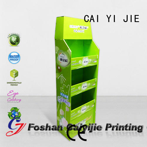 CAI YI JIE corrugated cardboard display rack pos for chain store
