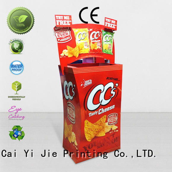 CAI YI JIE high-end cardboard bins for sale floor standing for retail product