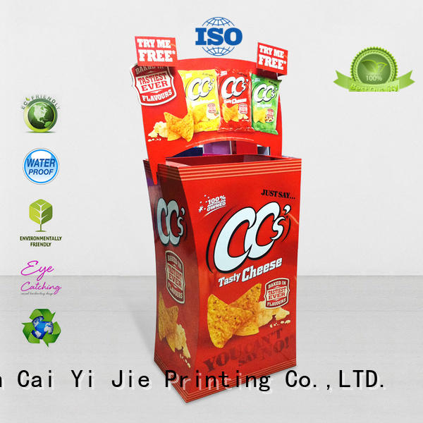 CAI YI JIE hot-sale corrugated dump bins printing corrugated display for displays cheese
