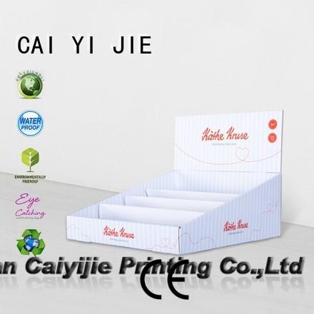 grocery retail cardboard display boxes CAI YI JIE Brand