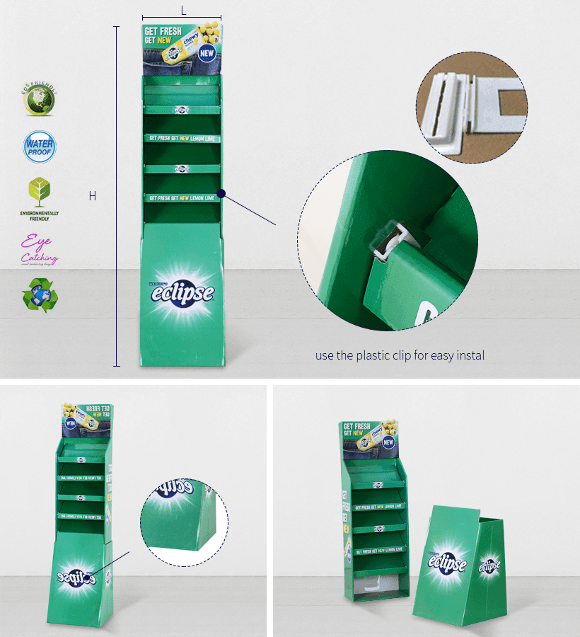 CAI YI JIE glossy cardboard product display stands uv for promotion