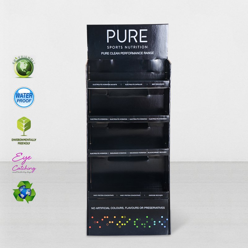 CAI YI JIE Cardboard Retail Display Stands With Stainless Tube Cardboard Floor Display image16
