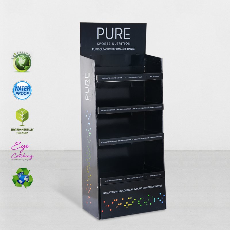 CAI YI JIE Cardboard Retail Display Stands With Stainless Tube Cardboard Floor Display image16