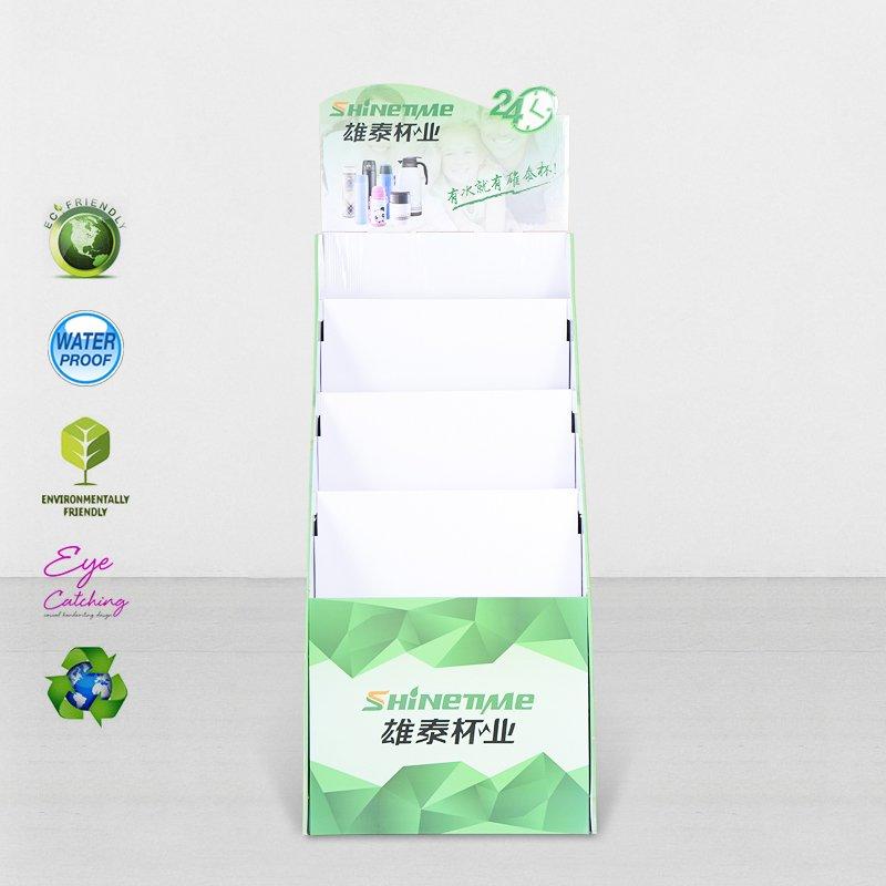 Cardboard Floor Display Stands For Retail Stores Product Sale