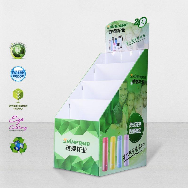 Cardboard Floor Display Stands For Retail Stores Product Sale