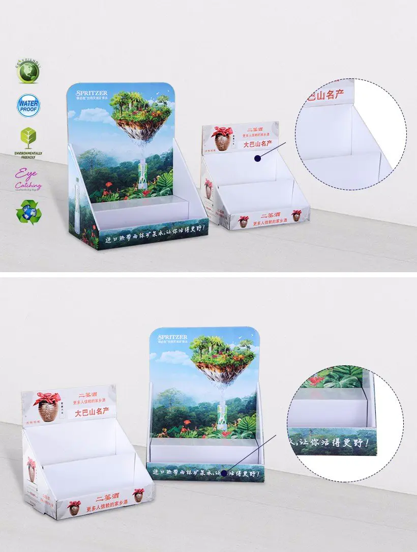 CAI YI JIE custom cardboard counter display trays factory price for supermarkets