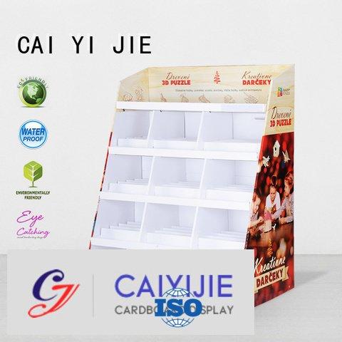 cardboard greeting card display stand stair fashion cardboard stand CAI YI JIE Brand