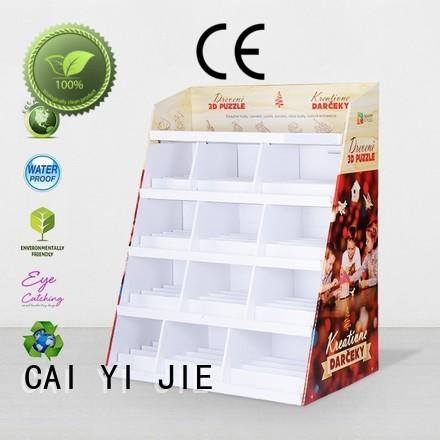CAI YI JIE corrugated cardboard counter display stands color forbottle