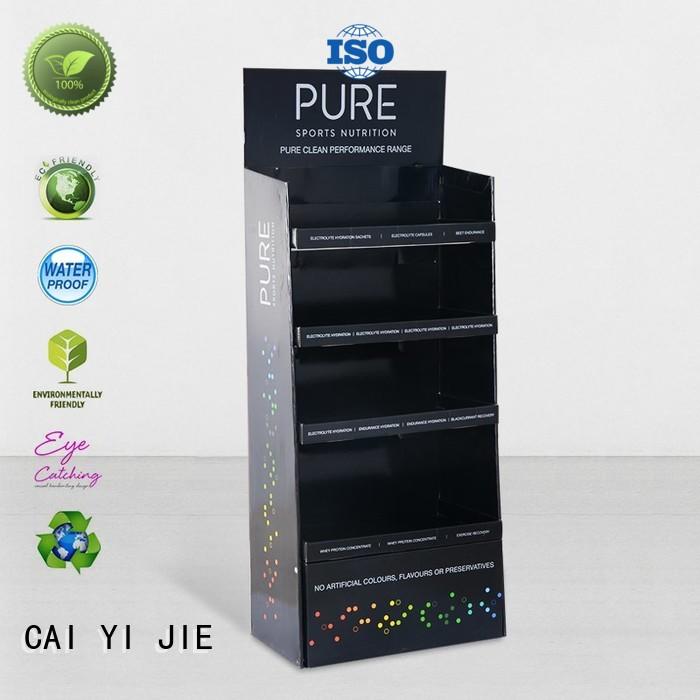 CAI YI JIE glossy cardboard floor display product forbottle