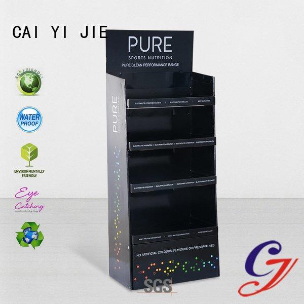 CAI YI JIE Brand stainless tube cardboard greeting card display stand uv point