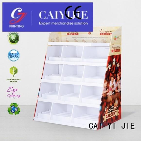 cardboard greeting card display stand promotional floor displays Warranty CAI YI JIE