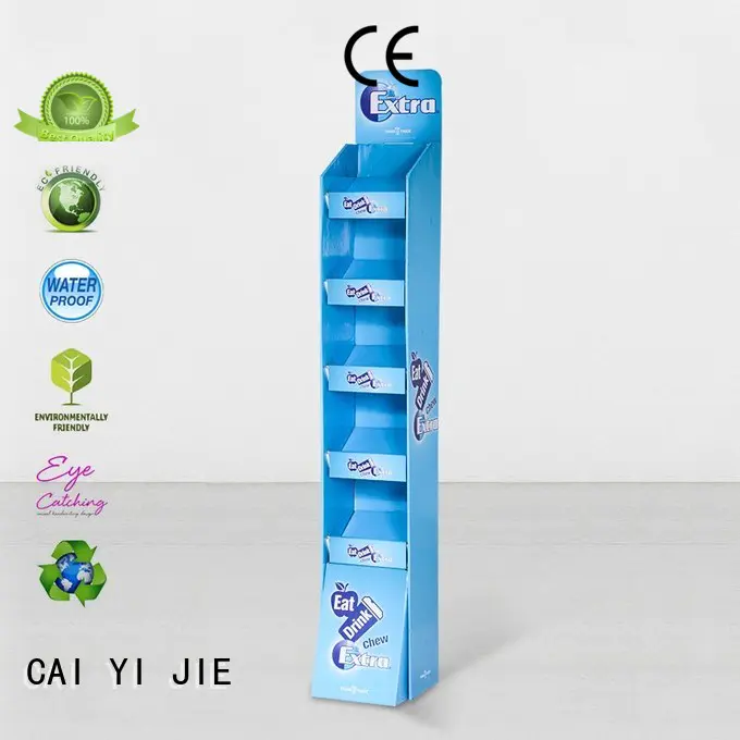 CAI YI JIE corrugated cardboard floor display operation