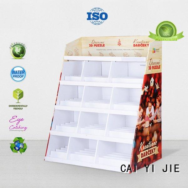 CAI YI JIE Brand printed cardboard greeting card display stand corrugated super
