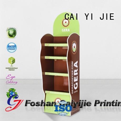 CAI YI JIE clip cardboard retail display rack for supermarket