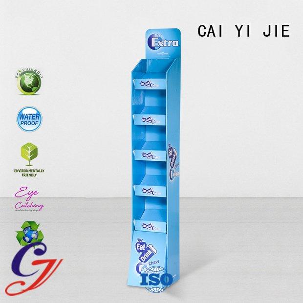 CAI YI JIE stand corrugated chain cardboard greeting card display stand retail