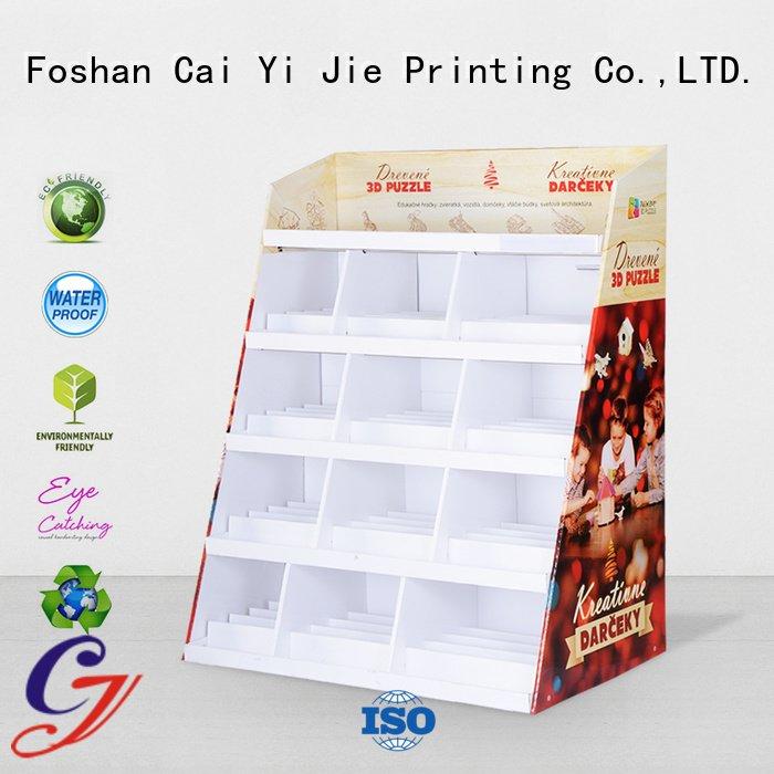 product corrugated stainless cardboard greeting card display stand CAI YI JIE