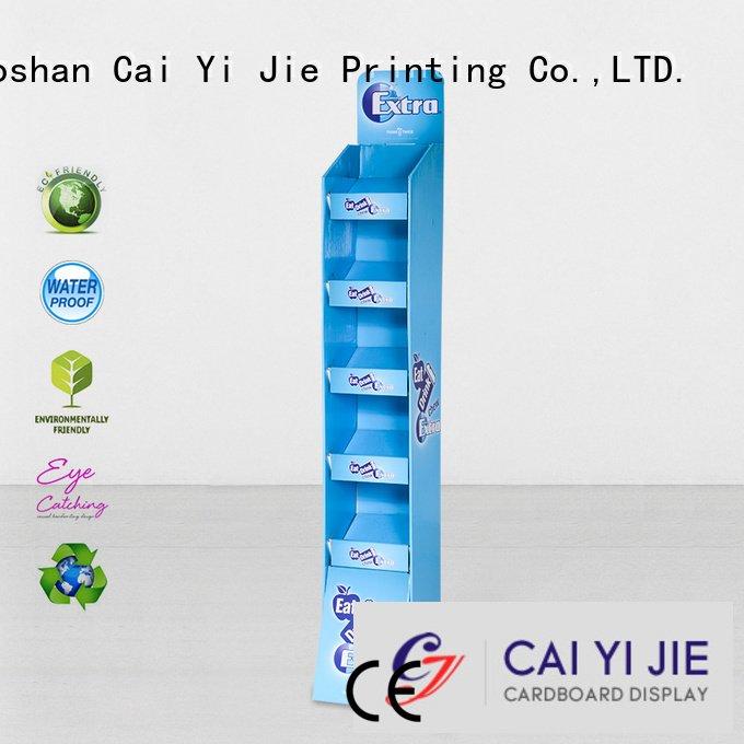 cardboard greeting card display stand display floor OEM cardboard stand CAI YI JIE