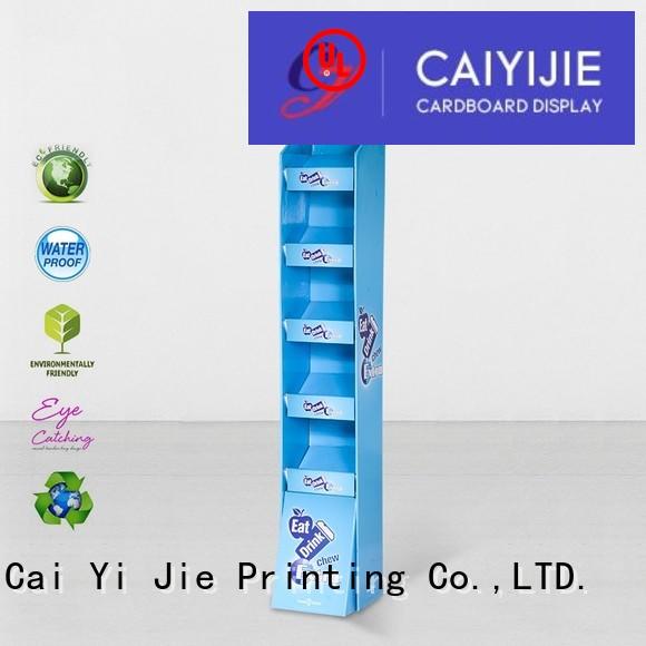 retai cardboard floor displays manufacturers plastic for socket selling CAI YI JIE