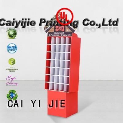 CAI YI JIE stainless tube custom cardboard display stands for cosmetics