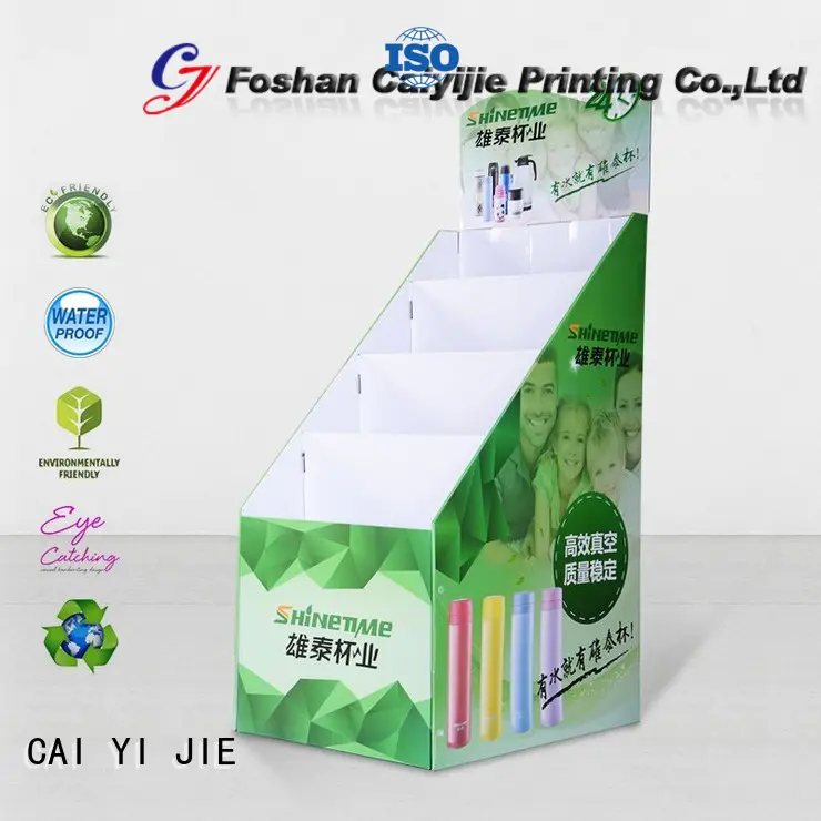 CAI YI JIE Brand floor corrugated printed stainless cardboard stand