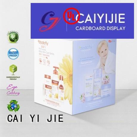 display merchandising cardboard dump bins for retail header CAI YI JIE company