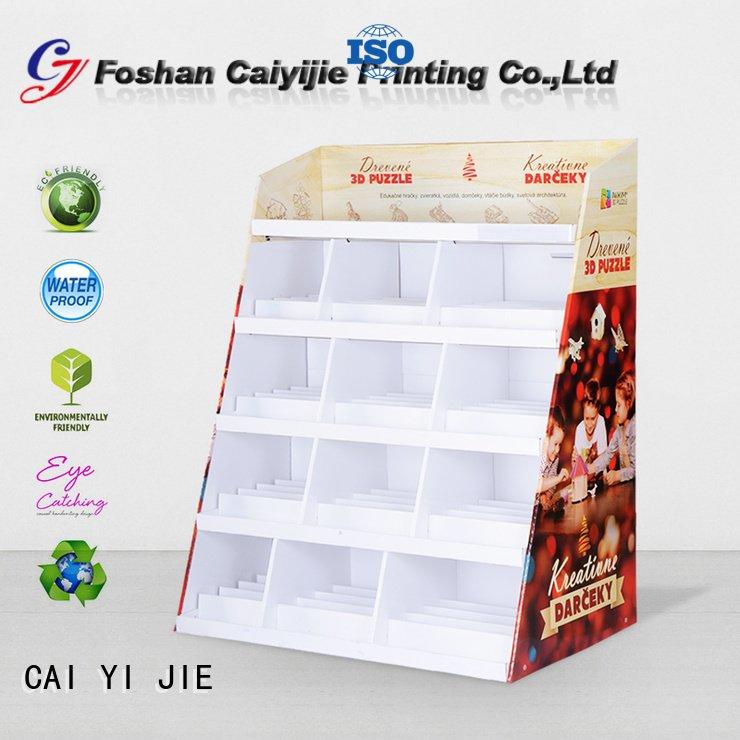 CAI YI JIE Brand step printed cardboard stand fashion uv