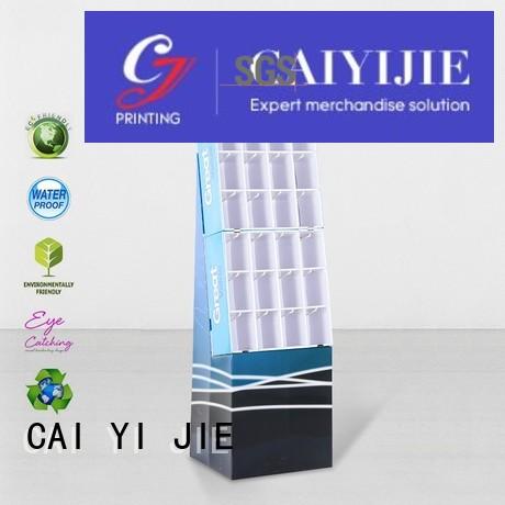 CAI YI JIE step cardboard book display racks factory for phone accessories