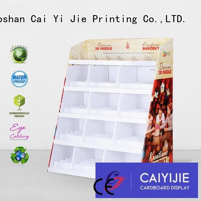 cardboard floor display retail for paper shelf CAI YI JIE
