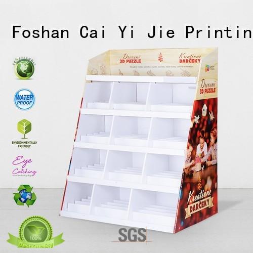 displays large cardboard stand pop CAI YI JIE Brand company