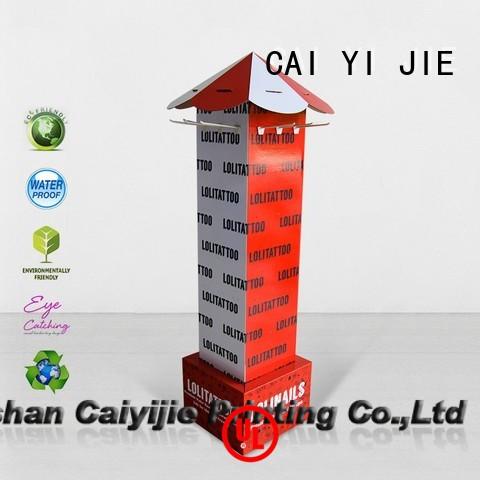 CAI YI JIE OEM hook display stand cardboard display for phone accessories