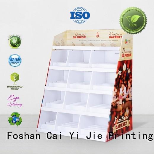 plastic cardboard display shelves retail for led light CAI YI JIE