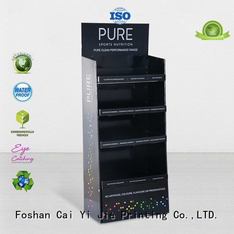 cardboard greeting card display stand chain stairglossy Warranty CAI YI JIE