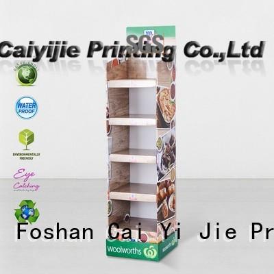 CAI YI JIE large cardboard pop up displays tiers for supermarket