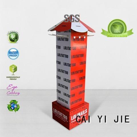 CAI YI JIE shelves cardboard hook display cardboard display for supermarket