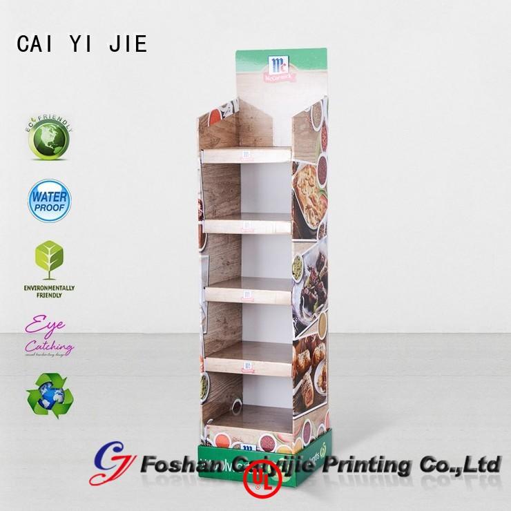 CAI YI JIE Brand step printing large cardboard stand manufacture