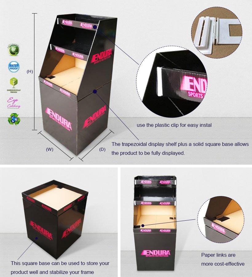 CAI YI JIE cheap price cardboard bins for sale floor standing for retail product-2