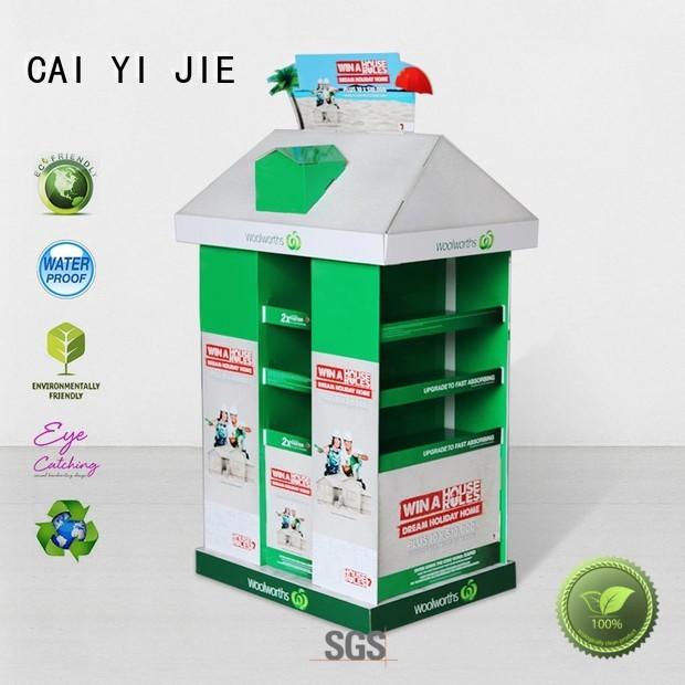 CAI YI JIE cardboard display rack pallet stands for shop