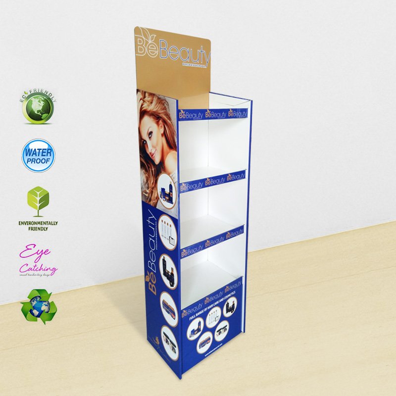 CAI YI JIE 4 Shelves Cardboard Display Stand for Cosmetics Products Cardboard Floor Display image12