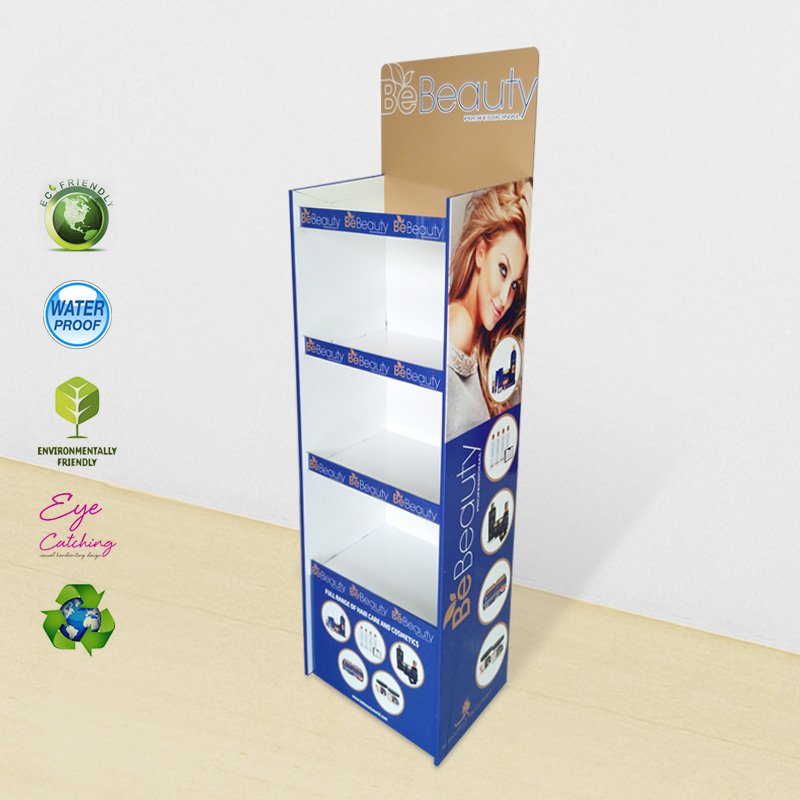 CAI YI JIE 4 Shelves Cardboard Display Stand for Cosmetics Products Cardboard Floor Display image12
