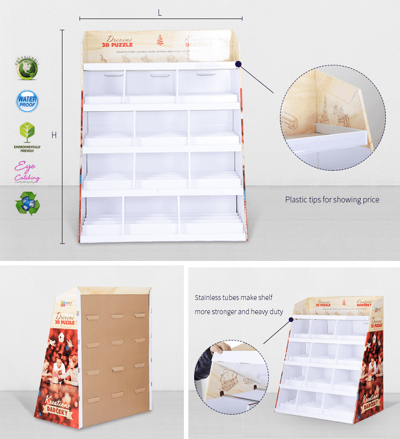 CAI YI JIE cardboard pop displays shelve for promotion