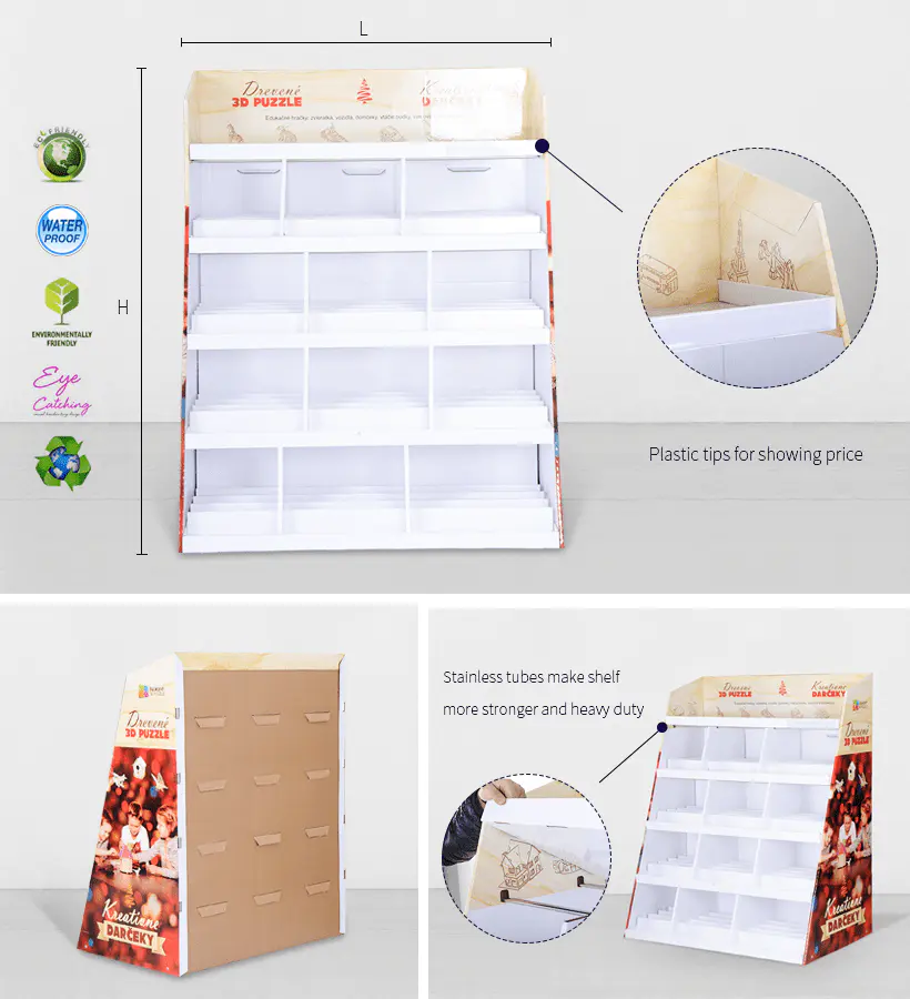 CAI YI JIE cardboard pop displays shelve for promotion