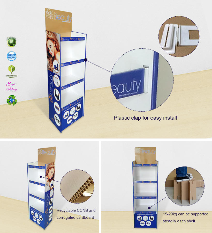 CAI YI JIE Brand floor stairglossy cardboard greeting card display stand stands